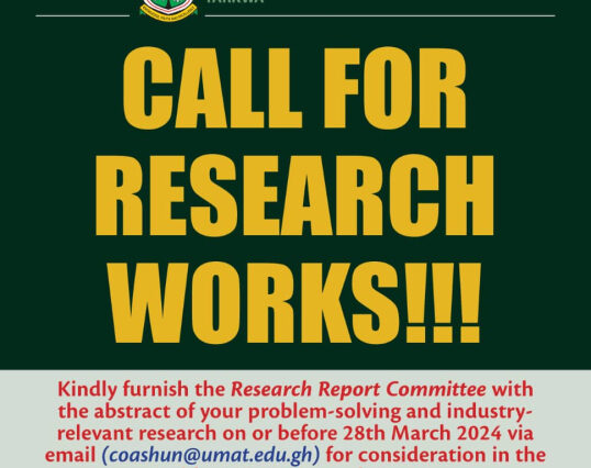 Call for Abstracts of Research Works for UMaT Maiden Research Report