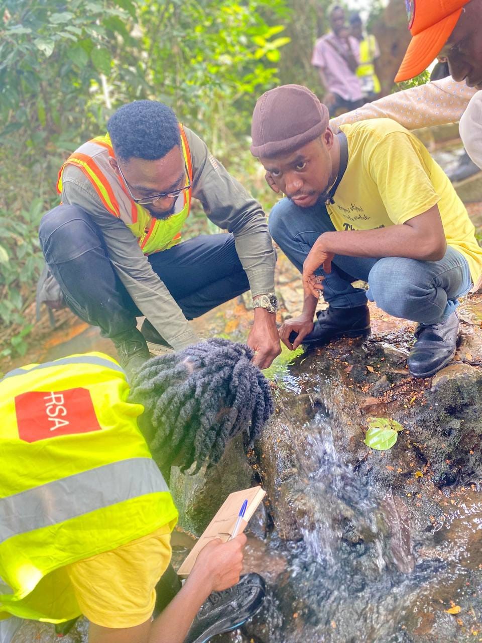 Students on field mapping exercise at Agogo